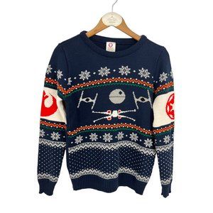 Numskull Star Wars sweater XS X Wing vs Tie Fighter fair isle